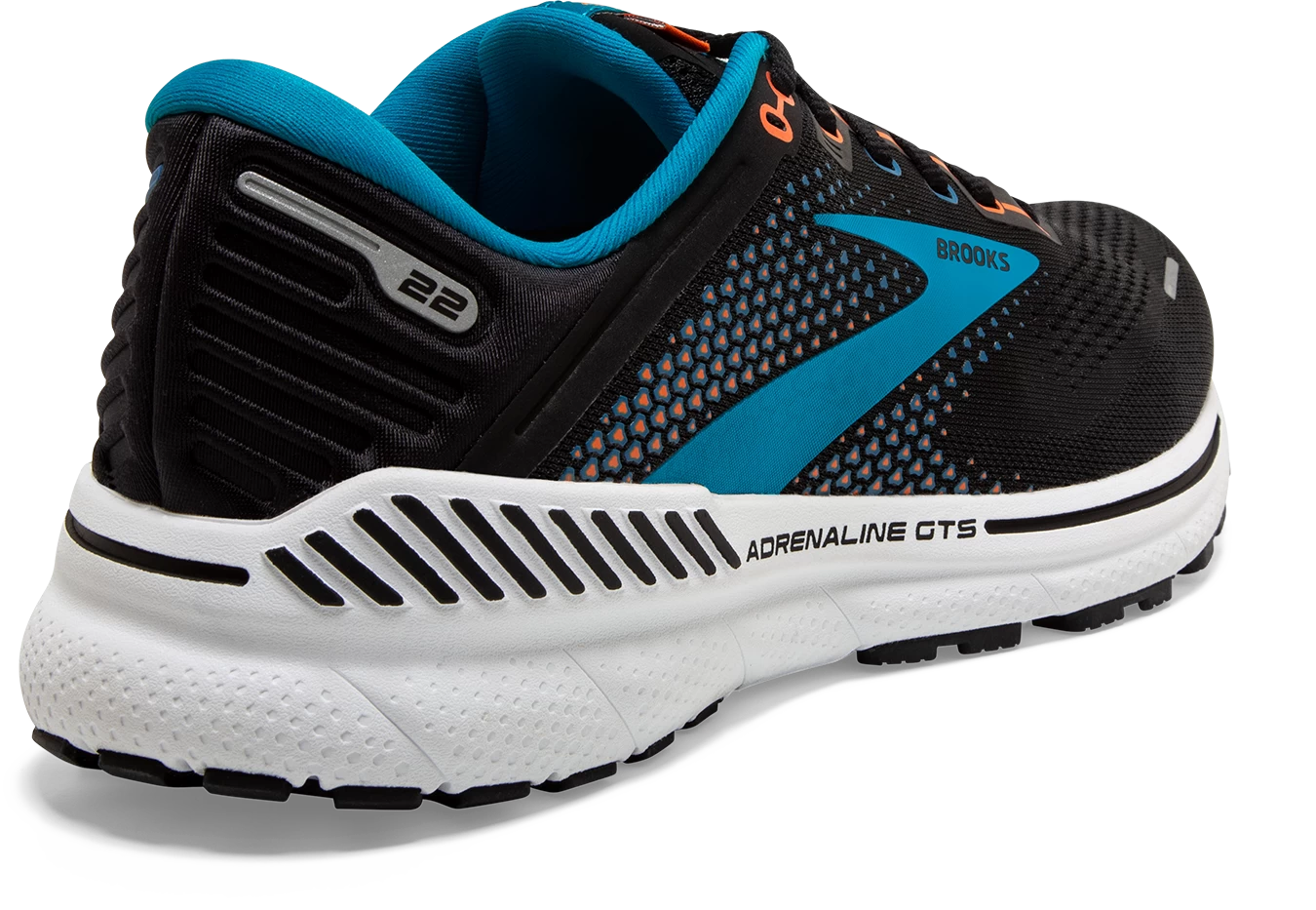 BROOKS Men's Adrenaline GTS 22 (034 - Black/Blue/Orange) - Image 4