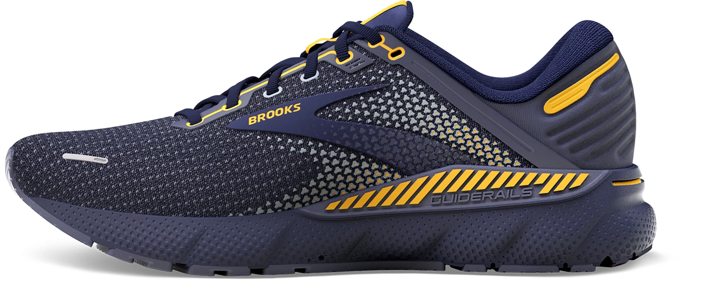 BROOKS Men’s Adrenaline GTS 22 (438 - Peacoat/Grey/Sunflower) - Image 2