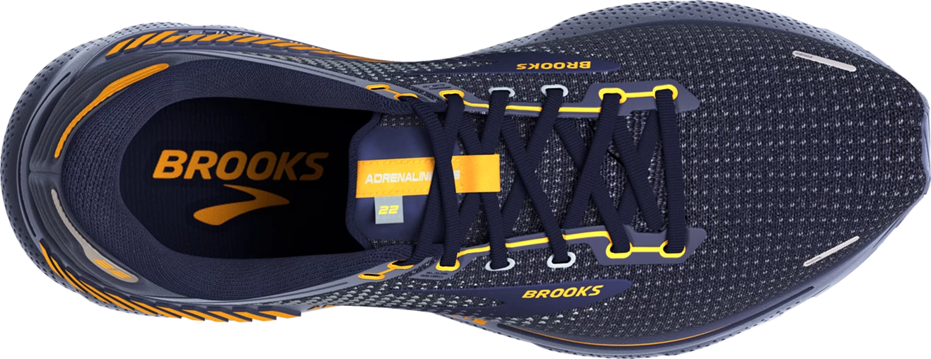BROOKS Men’s Adrenaline GTS 22 (438 - Peacoat/Grey/Sunflower) - Image 5