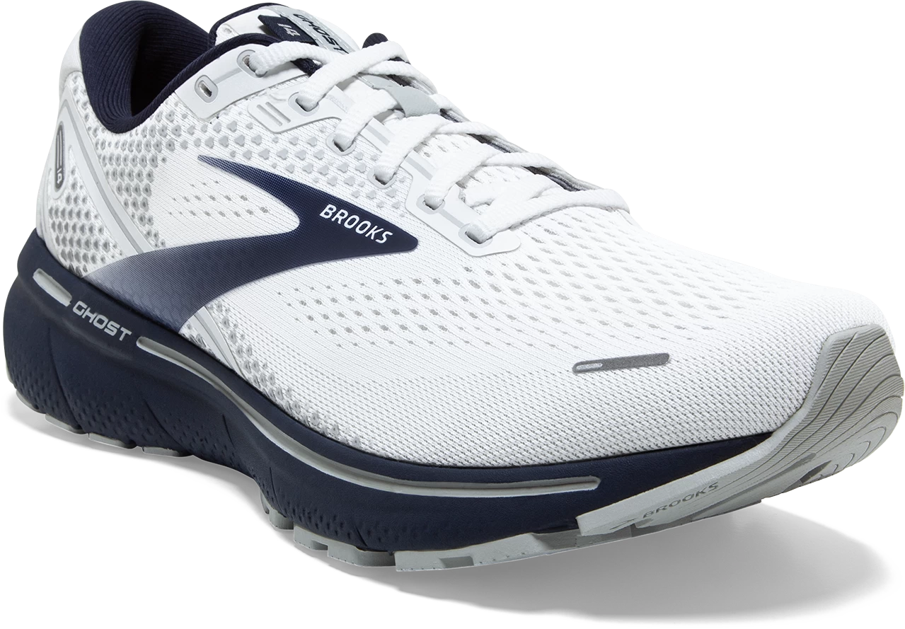 BROOKS Men's Ghost 14 (190 - White/Grey/Navy) - Image 3