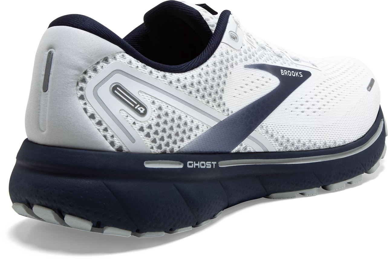 BROOKS Men's Ghost 14 (190 - White/Grey/Navy) - Image 4