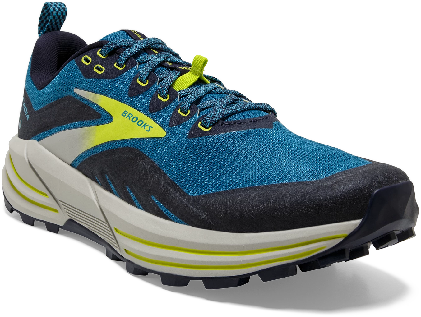 BROOKS Men's Cascadia 16 (469 - Mykonos Blue/Peacoat/Lime) - Image 3