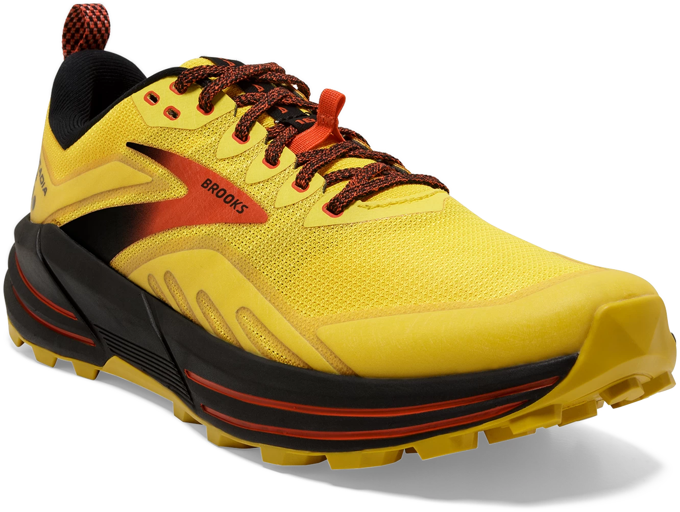 BROOKS Men's Cascadia 16 (745 - Yellow/Black/Grenadine) - Image 3