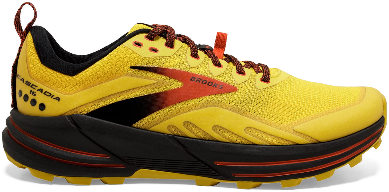 BROOKS Men's Cascadia 16 (745 - Yellow/Black/Grenadine)