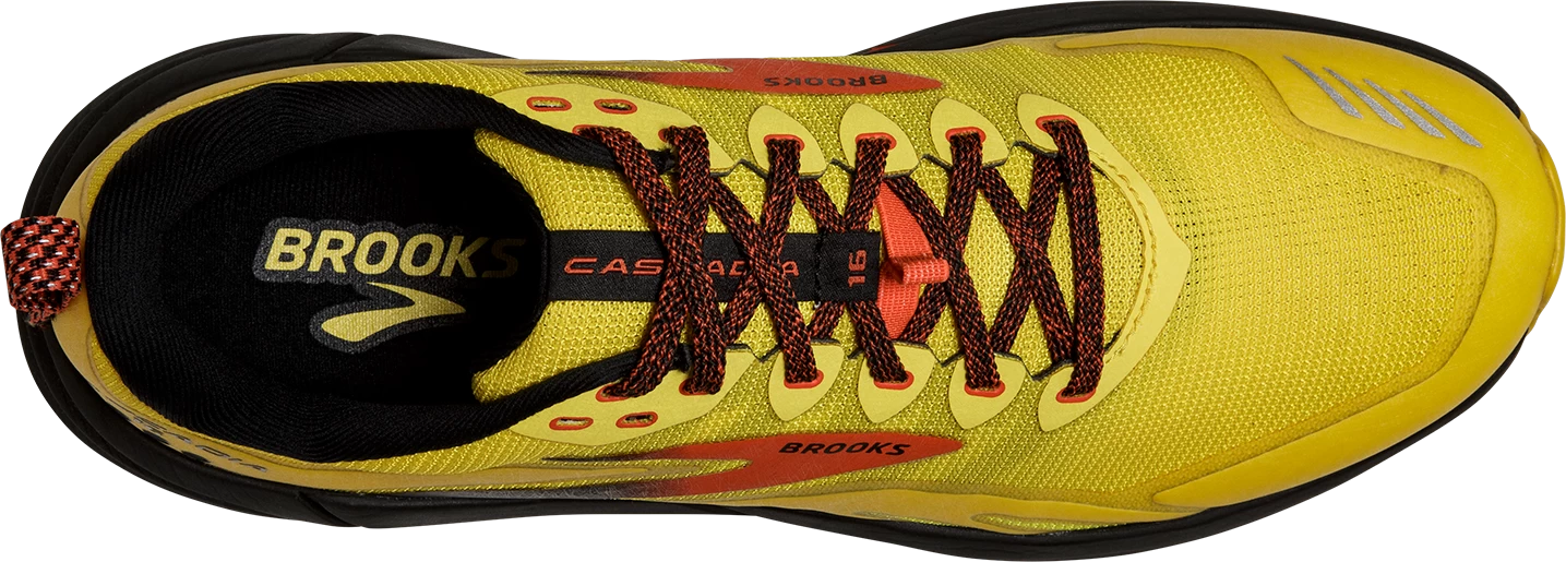 BROOKS Men's Cascadia 16 (745 - Yellow/Black/Grenadine) - Image 5