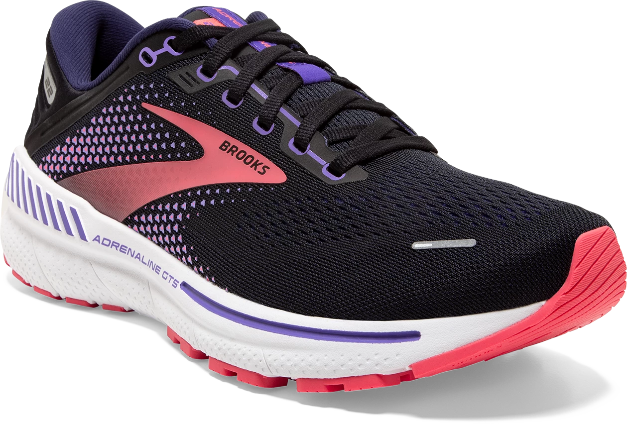 BROOKS Women's Adrenaline GTS 22 (080 - Black/Purple/Coral) - Image 3
