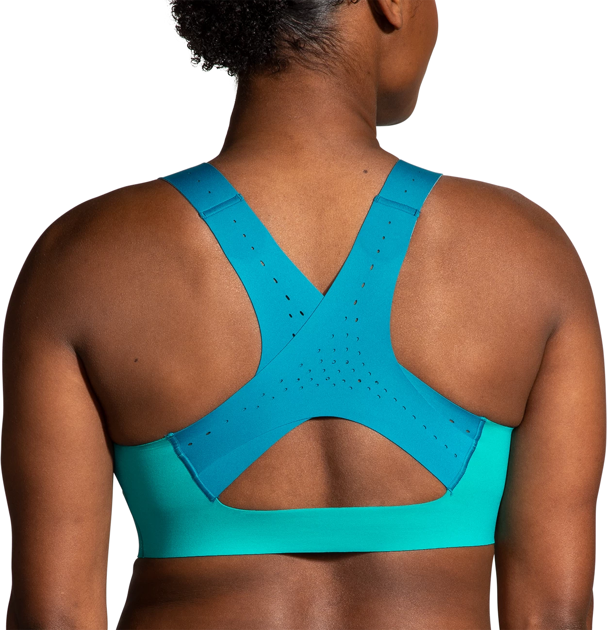 BROOKS Women's Dare Zip Run Bra 2.0 (369 - Nile Green/Lagoon/Light Mint) - Image 3