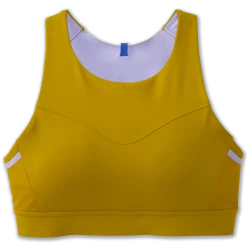 BROOKS Women's Drive 3 Pocket Run Bra (362 - Golden Hour/Violet Dash)