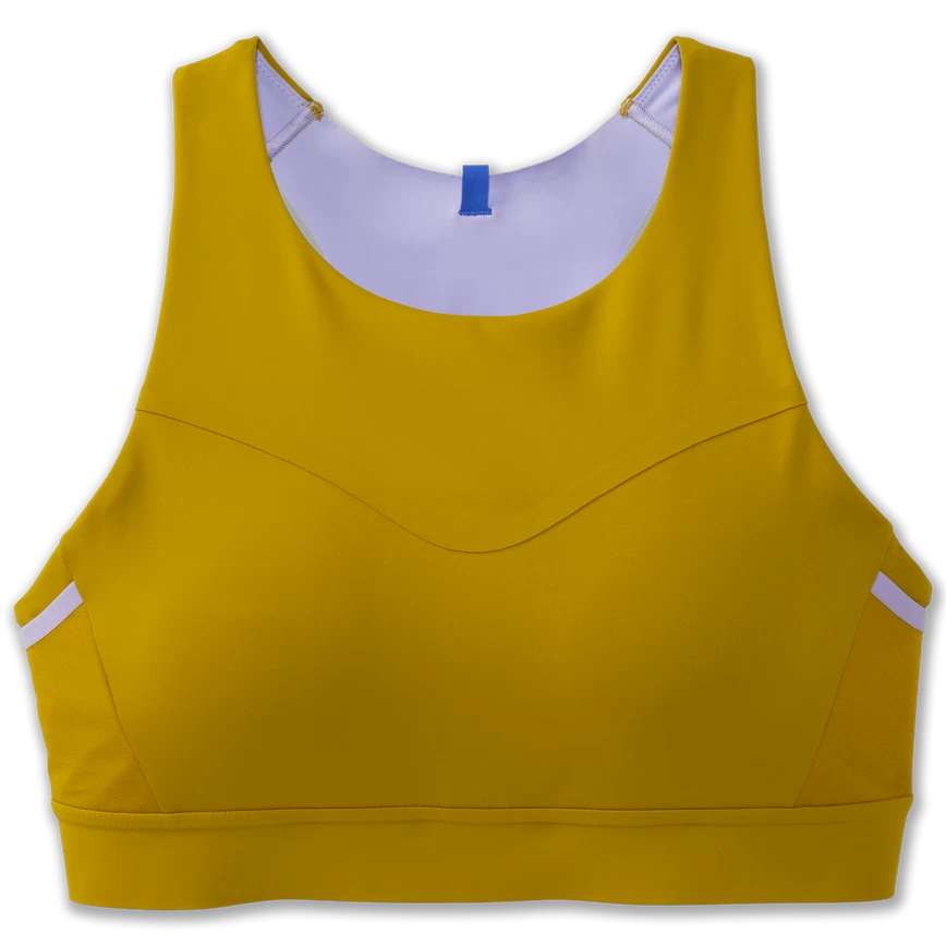 BROOKS Women's Drive 3 Pocket Run Bra (362 - Golden Hour/Violet Dash)