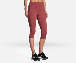 BROOKS Women's Method 1/2 Crop Tight (648 - Terracotta Print)