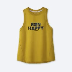 BROOKS Women's Distance Graphic Tank (395 - Golden Hour/Kinetic)