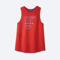 BROOKS Women's Distance Graphic Tank (624 - Jamberry/Happy Hour)