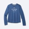 BROOKS Women's Distance Graphic Long Sleeve (406 - Blue Ash/Dear Running)