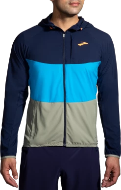 BROOKS Men's Canopy Jacket (465 - Navy/Spring Break/Pebble)