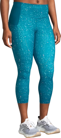 BROOKS Women's Method 3/4 Tight (486 - Lagoon Speckle Print/Lagoon)