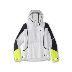 BROOKS Women's Run Visible Convertible Jacket (134 - White/Asphalt/Nightlife)