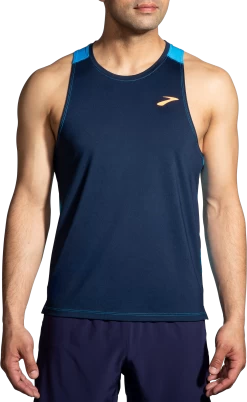 BROOKS Men's Atmosphere Singlet 2.0 (454 - Navy/Spring Break)