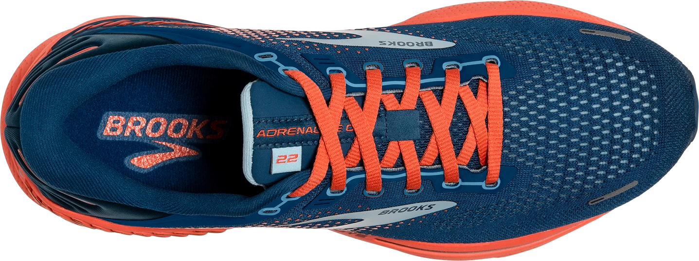 BROOKS Men's Adrenaline GTS 22 (404 - Blue/Light Blue Orange) - Image 5