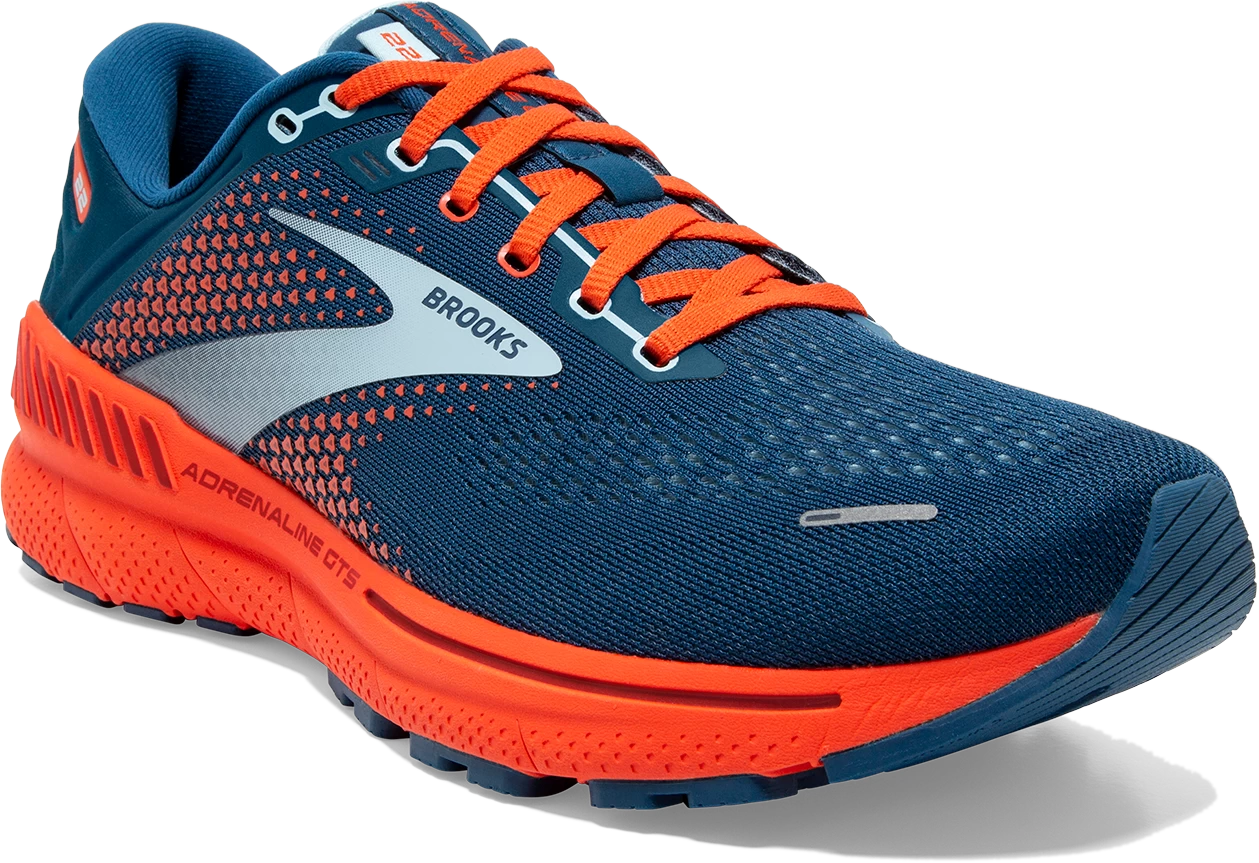 BROOKS Men's Adrenaline GTS 22 (404 - Blue/Light Blue Orange) - Image 3