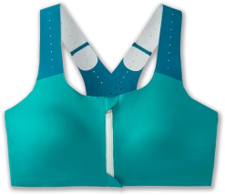 BROOKS Women's Dare Zip Run Bra 2.0 (369 - Nile Green/Lagoon/Light Mint)