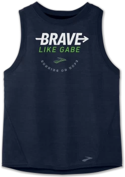 BROOKS Women’s Brave Like Gabe Distance Graphic Tank (451 - Navy)