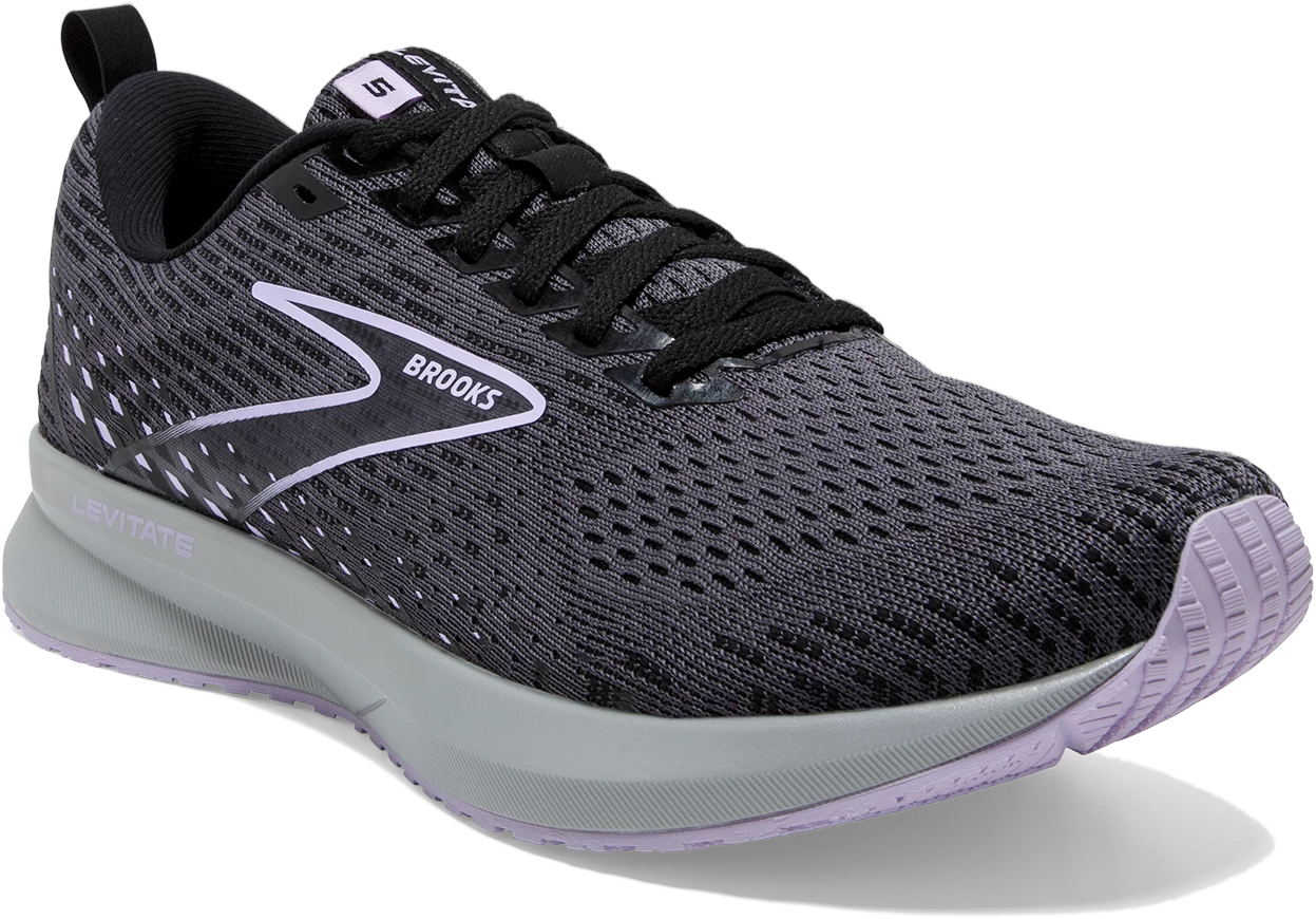 BROOKS Women's Levitate 5 (080 - Ebony/Black/Lilac) - Image 3