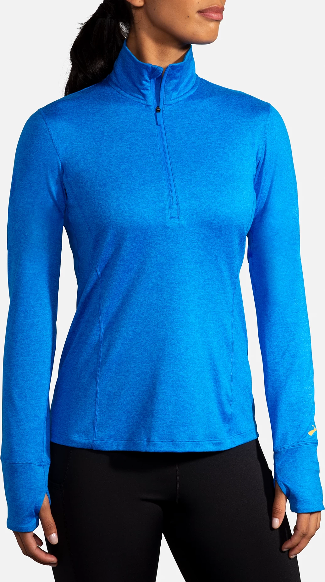 BROOKS Women's Dash 1/2 Zip (437 - Heather/Blue Bolt) - Image 5