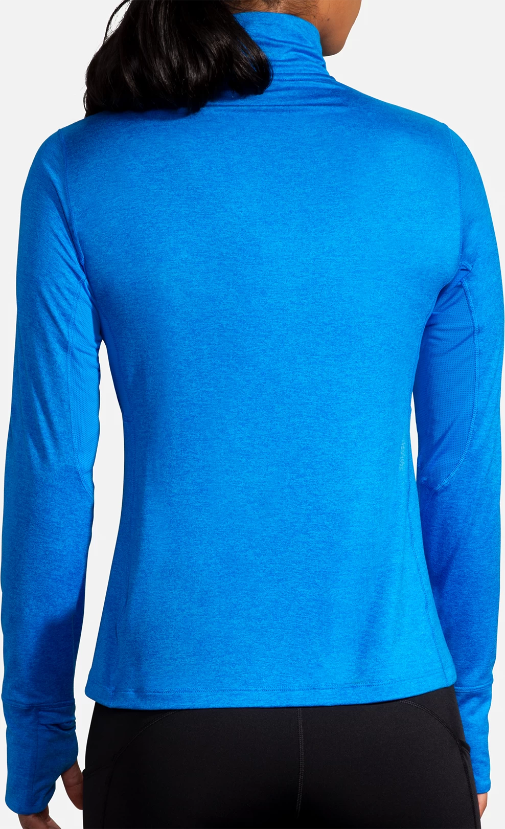 BROOKS Women's Dash 1/2 Zip (437 - Heather/Blue Bolt) - Image 3